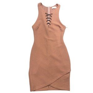 Astr Women's Sheath Pink Sleeveless Back Zip Dress